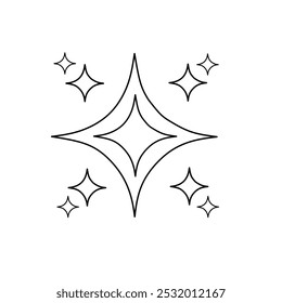 Generate icon. AI stars. Artificial intelligence logo outline. Machine learning. Generate image and text sign. Computer help assistant. Data science. Vector illustration