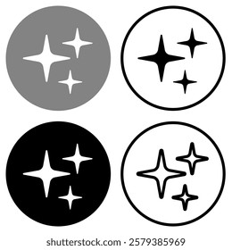 Generate icon. AI stars. Artificial intelligence, simple flat style, pictogram logo sign symbol vector illustration, isolated on white for mobile app
