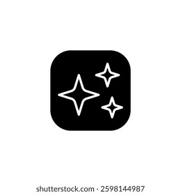 Generate icon, AI stars, artificial intelligence machine learning, simple flat style, illustration, logo sign symbol pictogram template, for ui or ux isolated on white for mobile app, editable