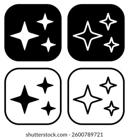 Generate icon, AI stars, artificial intelligence machine learning, simple flat style, illustration, logo sign symbol pictogram template, for ui or ux isolated on white for mobile app, editable