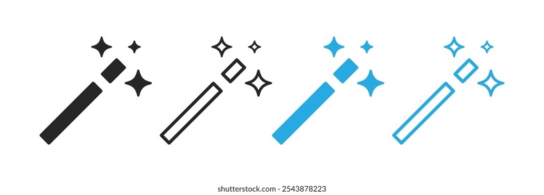 Generate icon. Magic line and silhouette icon. Artificial intelligence and Machine learning technology concept. Icon element for apps web. Computer help assistant. Vector illustration.