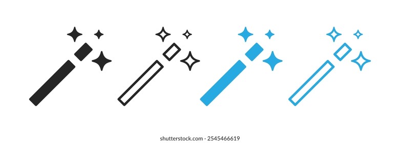 Generate icon. Magic line and silhouette icon. Artificial intelligence and Machine learning technology concept. Icon element for apps web. Computer help assistant. Vector illustration.