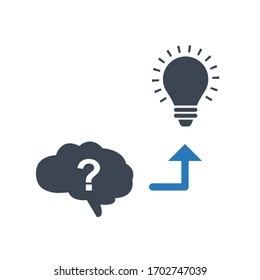 Generate idea, brainstorming, idea development icon vector graphic.