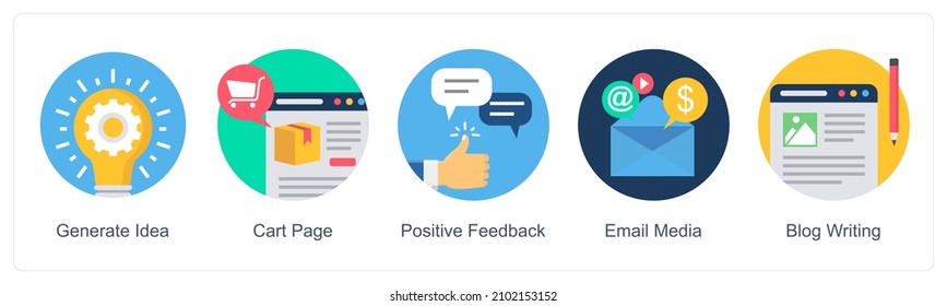 Generate Idea And Cart Page Icon Concept