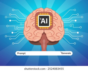 Generieren Sie Bild, Video aus Prompt Konzept. Big Data, Technologie, KI, Datentransfer, Datenfluss, generative KI, großes Sprachmodell, KI-Hintergrund