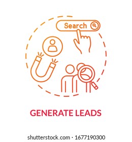 Generate leads concept icon. Inbound marketing, target audience attraction. Customer loyalty development idea thin line illustration. Vector isolated outline RGB color drawing