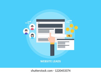 Generate Leads From Website - Lead Generation Process - Call To Action - Flat Design Vector Illustration