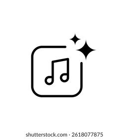 Generate music icon. Ai generate music icon button. Generate music or sound vector icon with editable stroke.