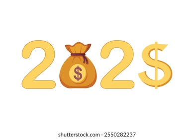 generate a new year 2025 vector illustration