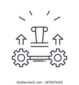 Generar icono de producto, ilustración lineal aislada, vector de línea delgada, signo de diseño web, símbolo de concepto de contorno con trazo editable sobre fondo blanco.