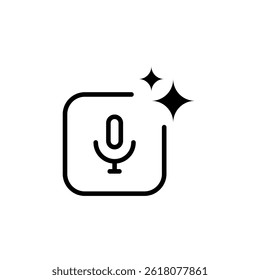 Generate recording icon. Ai generate audio icon button. Generate voiceover or sound vector icon with editable stroke.
