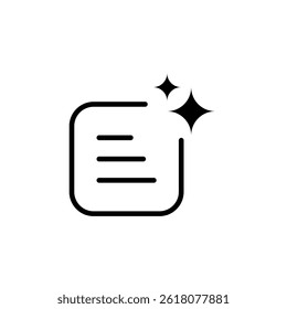 Generate text icon. Ai generate text icon button. Generate article or letter vector icon with editable stroke.