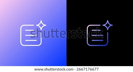 Generate text icon. Ai generate text icon button. Generate answer, article or letter vector icon.