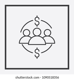 Generate value for investors icon vector