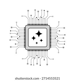 Icono de IA generado. Símbolo de IA. Concepto de inteligencia artificial. Ilustración vectorial. 