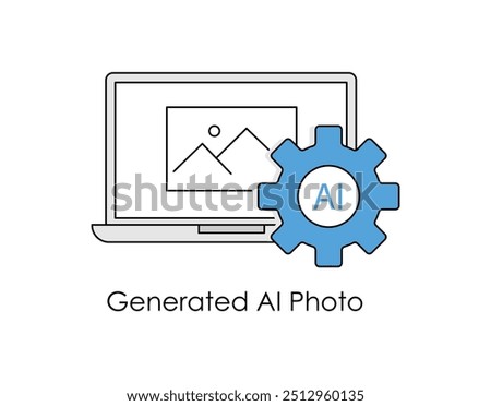 Generated AI Photo Icon. AI-Powered Image Creation and Editing for High-Quality Visual Content Generation.