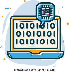 generó un concepto de conjunto de datos de Imagen, Dirección de bits de nuestro diseño de íconos de Vector de sensores, símbolo de inteligencia general artificial, signo de procesamiento de lenguaje natural, máquina e ilustración de stock de aprendizaje profundo