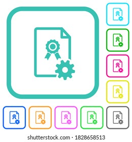 Generación de iconos planos de colores vivos en los bordes curvados sobre fondo blanco