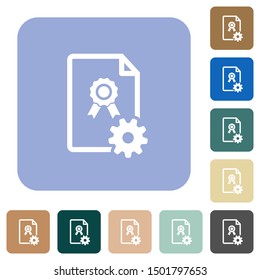Generating certificate white flat icons on color rounded square backgrounds