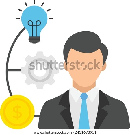 generating cost effective ideas to solve the problem concept, chief collaboration officer vector design, Boosting productivity abilities Symbol, business motivation Sign, Enterprise impetus stock