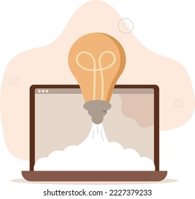 generating creative business idea.vector illustration.