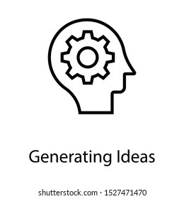 Generating idea line icon isolated, dear , brain 