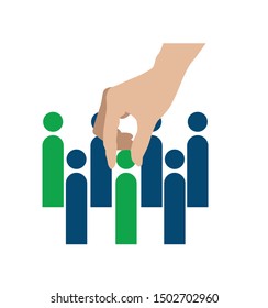 Generating Leads Concept / choosing your prospects line art vector icon for apps, websites and powerpoint presentations - Vector