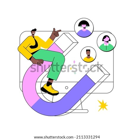 Generating new leads abstract concept vector illustration. Generate leads, digital marketing software, sales strategy, new customer interest, sales funnel, internet, CMS abstract metaphor.