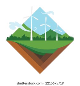 Generation energy type icon. Power station sign. Modern technology, ecological no emissions industry, sustainability concept. Wind generation
