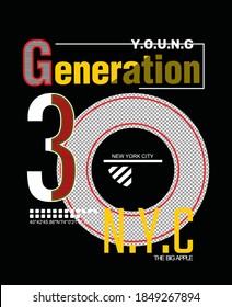 Generation NYC.Vintage and typography design in vector illustration.Clothing,t-shirt,apparel and other uses.Abstract design with blank image for pictures.Eps10