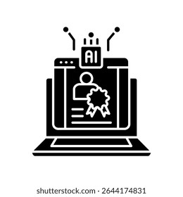 generation student resumes black flat icon for digital and print projects.  Minimal clean icons for apps and websites. Modern simple icons for UI UX and branding