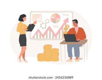 Generación X Ilustración vectorial de concepto aislado. Edad media, padres, equilibrio entre vida laboral y personal, profesional fuerte, guerra fría, informática personal, pago de deudas, concepto de Vector de Plan estable.