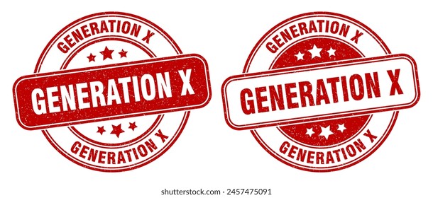 generación x sello. generación x signo. etiqueta redonda grunge