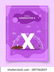 generation x for template of banners, flyer, books cover, magazine