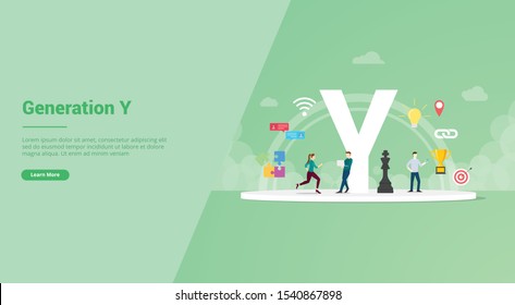 generation y concept for website template or landing homepage banner - vector