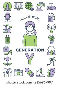 Generation Y Millennial Vector Colorful Icon Stock Vector (Royalty Free ...