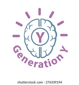 Generation Y web icon vector illustration.