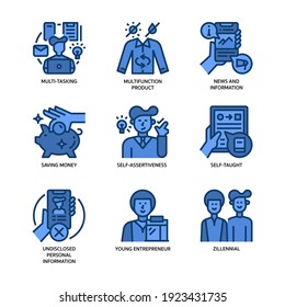 Z-Symbole der Generation setzen zwei Ton-Stil ein