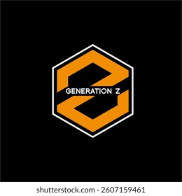 Generation Z logo design with hexagon concept.