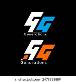 Generation Z logo design, illustration of the letter GG with the letter Z in negative space.