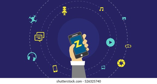 Generation Z Mobile Concept, Vector illustration