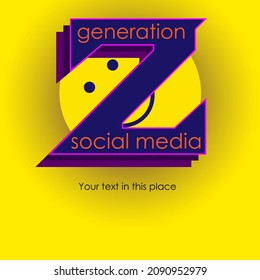 Generation Z Social Media Colored Background And Logo
