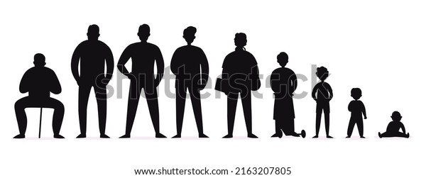 Generations Men Growing Silhouettes Premium Vector Stock Vector 