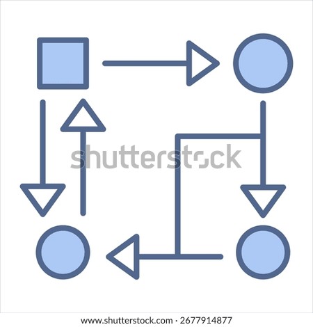 Generative Adversarial Networks Blue Icon Vector Illustration
