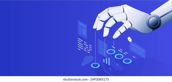 Generative Ai Applications with robot hand concept illustration banner