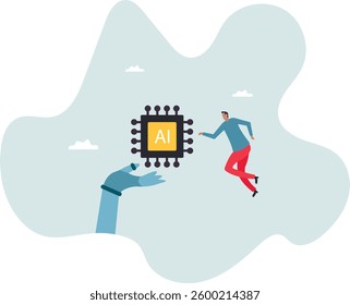 Generative AI artificial intelligence to generate output or answer question in automatic chat, deep learning or machine learning technology.character for design
