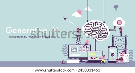 Generative AI (artificial intelligence) vector banner illustration