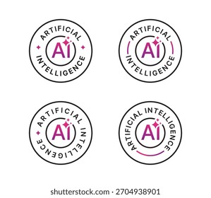 Logotipo de la Insignia Ai Generativa. Icono de inteligencia artificial símbolo de signo Elemento de diseño. Plantilla del logotipo de la Ilustración vectorial