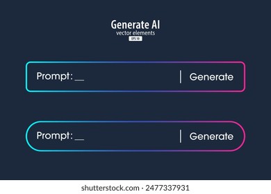 Generativ KI Bar. Künstliche Intelligenz und Technik des maschinellen Lernens. KI gibt über die Eingabeaufforderung Ideen zu generieren. Chat mit KI. Vektorillustration.