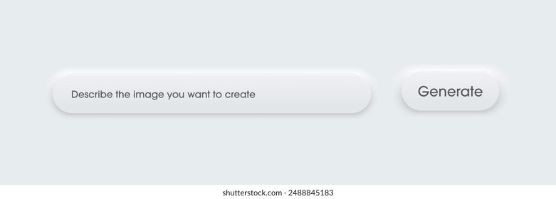 Generative AI bar. Input prompt as commands for create. White generate bar. Artificial intelligence and Machine learning technology concept. Vector illustration design for UX UI and App.